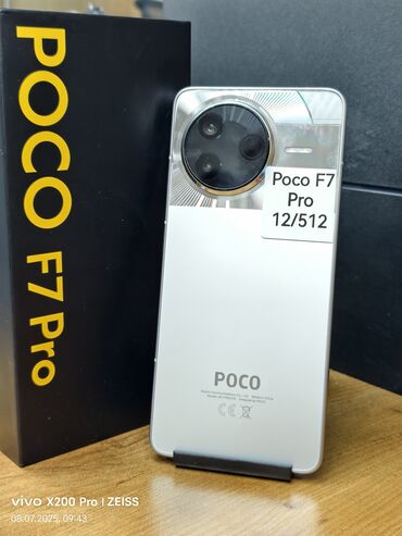 телефон поко м3: Poco F7 Pro, 512 ГБ, түсү - Күмүш, 2 SIM
