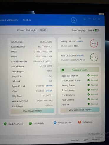 Apple iPhone: IPhone 13, 128 GB, Midnight, Face ID — 9