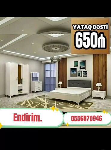 Yataq otağı dəstləri: İkinəfərlik çarpayı, Dolab, Azərbaycan, Yeni — 7