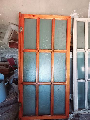 qapi taxda: İşlənmiş İkili Taxta pəncərə, Еni: 50 sm, Uzunluğu: 145 sm — 2