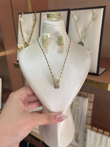 Setovi nakita: Zlatni setovi nakita – elegantne kolekcije - Set 1: Ogrlica sa — 13