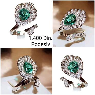 Prstenje: Elegantni posrebreni podesiv prsten od hirurskog čelika sa žigom — 6