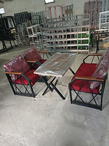 plasmas masa: Metall karkaslı oturma dəsti - Tərkib: 2 ədəd kreslo, 1 ədəd — 2