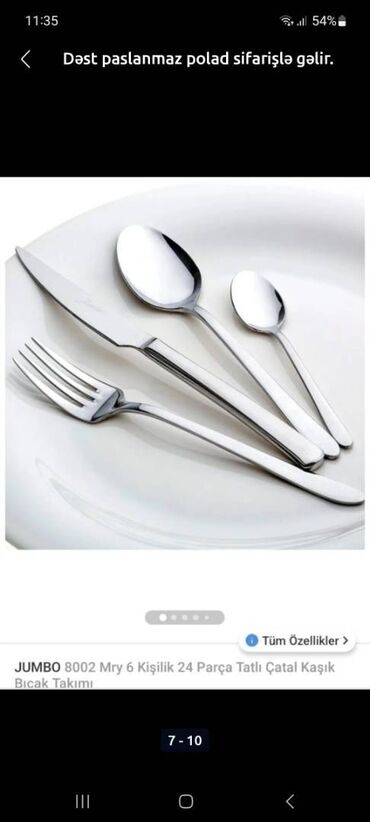 Digər dəstlər və servizlər: Dəst paslanmaz polad sifarişlə gəlir. Zeng yada vatsap. 16 və 24 — 8