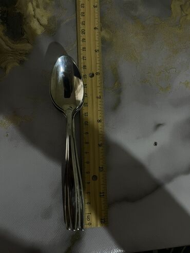 Qaşıqlar: Metal çay qaşıqları dəsti - Material: paslanmayan polad (parlaq — 6