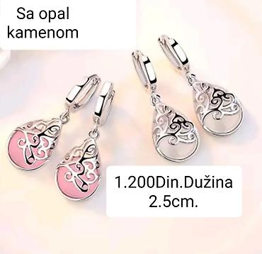Posrebrene minđuše od hirurskog čelika sa žigom S925, sa opal kamenom