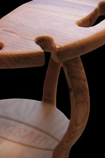 Журнальные столы: Столик для кальяна из натурального дерева - Функциональный круглый — 5