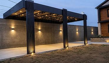 dam ortuk: Metal konstruksiyalı müasir avtopark kölgəlik/pərgola - Material — 1