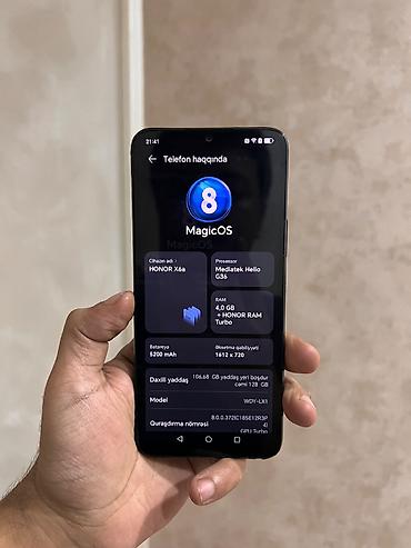 honor 7b: Honor X6a, 128 GB, rəng - Qara, Face ID — 10