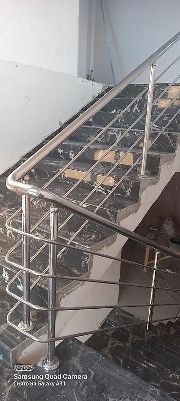 Готовые перила: Готовые перила, Материал: Нержавеющая сталь, Для лестницы — 2