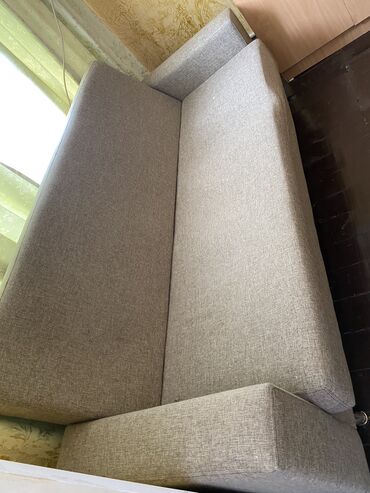 купить кожаный диван с креслами: Диван-кровать, цвет - Серый, Б/у