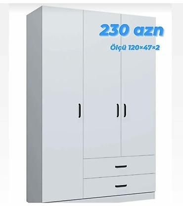 ağ stol: Ağ rəngli paltar dolabı - Model: 3 qapılı, alt hissədə 2 ədəd geniş — 3