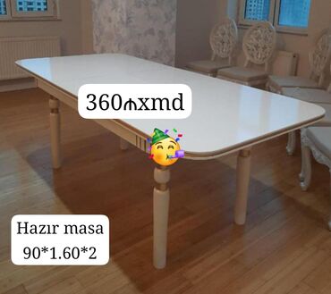 stol srul: Qonaq masası, Yeni, Dördbucaq masa