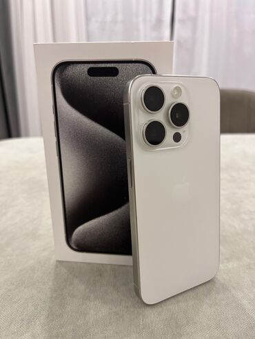 telefon ucun vinil qiymeti: IPhone 15 Pro, 128 GB, White Titanium, Simsiz şarj, Face ID, Sənədlərlə