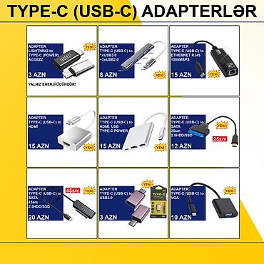 Type-C/USB-C Adapterlər/Konverterlər (Çeviricilər) ⭐Type-C (USB-C) to