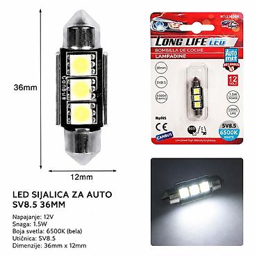 KMT Auto LED lampa sa dvostrukim vrhom 36 mm, 3 SMD, belo svetlo -