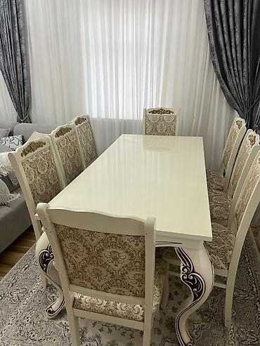 Klassik üslubda masa dəsti -1 ədəd iri düzbucaqlı masa + 8 ədəd stul lalafo.az -da Klassik üslubda masa dəsti -1 ədəd iri düzbucaqlı masa + 8 ədəd stul
