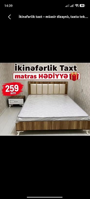 Yeni, İkinəfərlik çarpayı, Bazasız, Matras ilə, Siyirməsiz lalafo.az -da Yeni, İkinəfərlik çarpayı, Bazasız, Matras ilə, Siyirməsiz