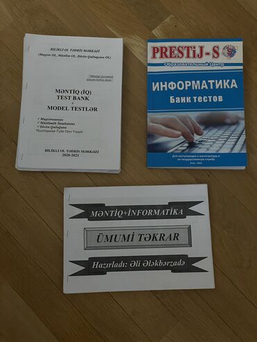 Книги и журналы: • Prestij-S информатика банк тестов — 6 манат • Məntiq (İQ) test bank