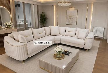 Məhsul: L formalı yumşaq künc divan dəsti - Rəng: krem/ivori
