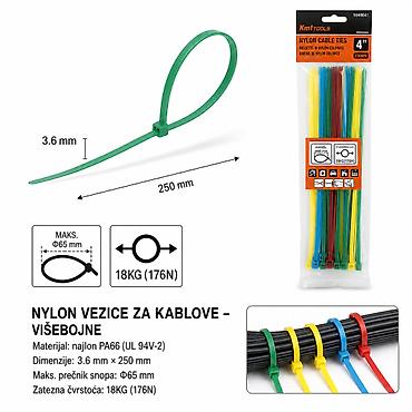 KMT Šarena set vezica za kablove 9368041 Višenamenske najlonske