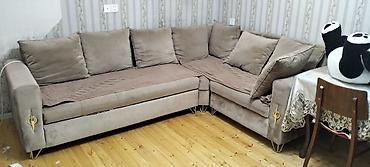 bazalı divanlar: Künc divan, İşlənmiş, Açılmayan, Bazalı, Vеlur parça, Çatdırılma yoxdur — 1
