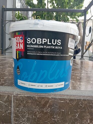 emulsiya boyalari qiymeti: Akril Boya SOBSAN, İç işlər üçün, rəng - Göy