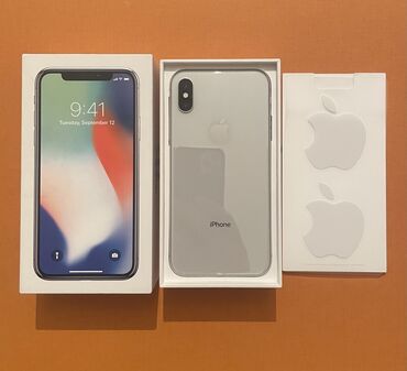 Apple iPhone: IPhone X, Б/у, 256 ГБ, Белый, Защитное стекло, Чехол, Коробка, 79 %