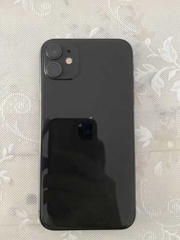 телефон iphone 11: IPhone 11, Колдонулган, 128 ГБ, Black Titanium, Каптама, Куту, 74 %