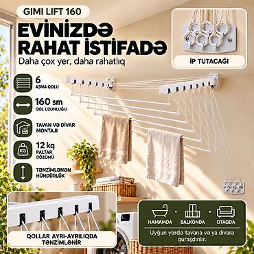 ucuz utu: Gimi Lift 160 sm — tavan və divar üçün paltar quruducusu Gimi Lift — 4