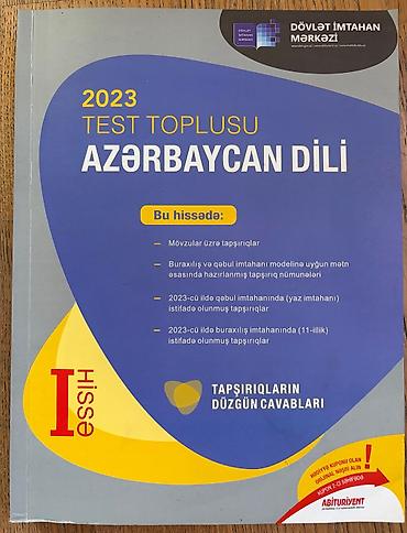 Kitablar və jurnallar: Məhsul: “2023 Test Toplusu – Azərbaycan dili” (I hissə) Nəşriyyat — 1