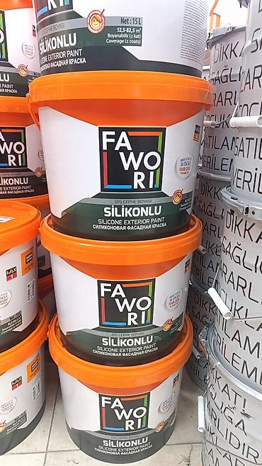 силиконо: Силиконовая фасадная краска Fawori (Silikonlu)25кг на 80 квадратных — 1