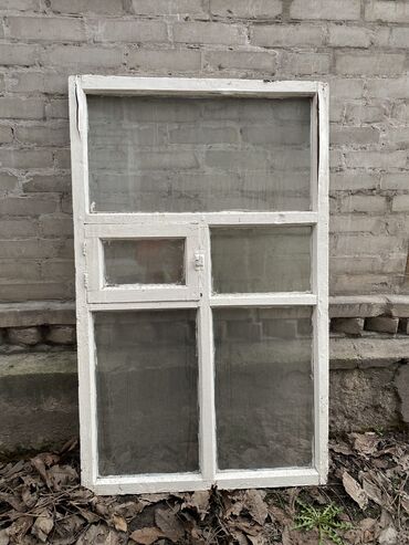 стекло окно: Деревянное окно, Глухое, цвет - Белый, Б/у, 145 *90, Самовывоз