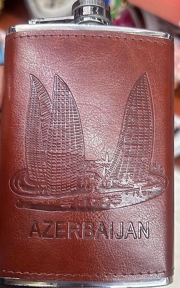 İncəsənət və kolleksiyalar: Dəri üzlü cib kolbası (flask) – Azərbaycan tematikası Məhsul təsviri — 4
