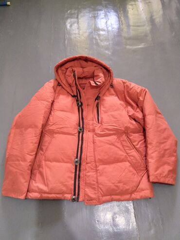 пуховик с натуральным мехом: Куртка цвет - Оранжевый