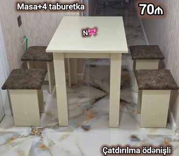 стирка мягкой мебели: Kvadrat masa, Mətbəx üçün, 4 nəfər