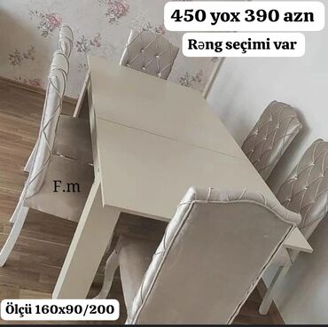Divanlar: Qonaq otağı üçün, Yeni, Açılan, Dördbucaq masa, 6 stul