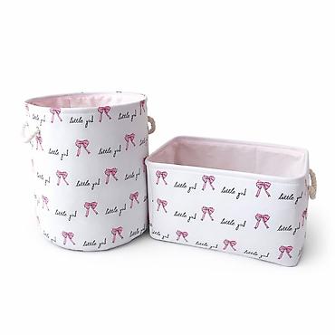 Другой текстиль: Комплект текстильных корзин для хранения (2 шт.) Удобно для — 3