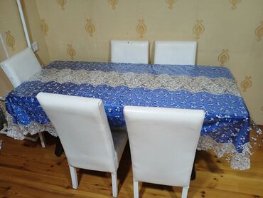 угловые диваны для кухни: Mətbəx üçün, Açılmayan, Dördbucaq masa, 6 stul
