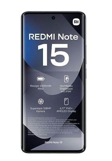 note 14: Redmi, Redmi Note 15, Б/у, 256 ГБ, цвет - Черный, 2 SIM — 2
