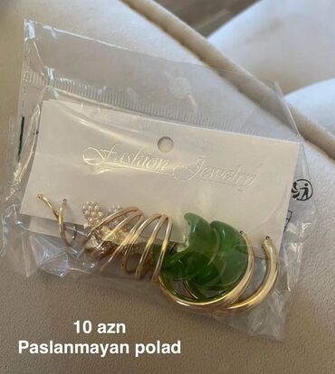 5 cüt paslanmayan polad sırğa, yenidir