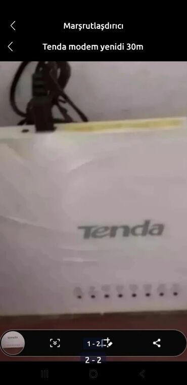 Modemlər və şəbəkə avadanlıqları: Tenda şirkətinin modemidir. Evdə və ya ofisdə internetə qoşulmaq üçün