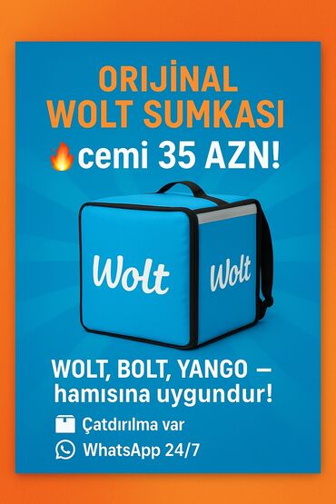İdman çantaları: ✔️✨ YENİLİK! ✨✔️ 🎒 Yeni orijinal Wolt sumkaları – yalnız 35 AZN! 💸