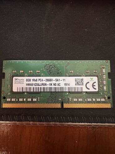 Оперативная память (RAM): Оперативная память для ноутбука DDR4 8Gb 2400 mHz Стояла на ноутбуке