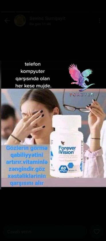 Vitaminlər və BAƏ: Forever Living şirkətinə məxsus sarı rəngli Aloe Vera Gel içkisi. Bu — 11