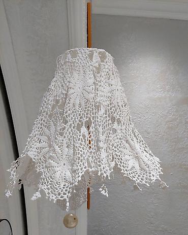 sam qabi: Əl işi krujeva abajur/pendant lamp qapağı - Material: incə toxunmuş — 1