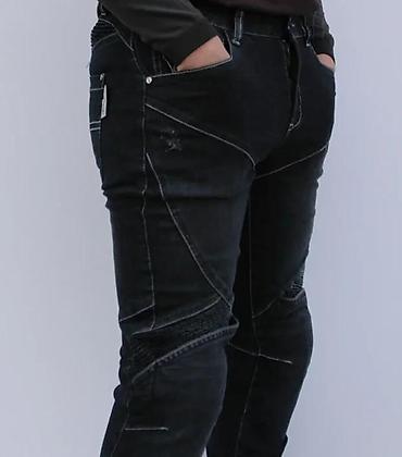 Farmerke: Muške crne farmerke – moto/urban stil - Kroj: slim/straight sa — 11