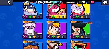 çoxlu oyun: Brawl Stars oyun hesabı - Kupa sayı: 53,970 - Karakterlər: 100/101 — 6