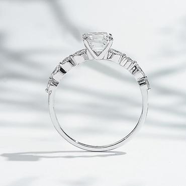 Украшения с бриллиантами: 💍 Премиальное кольцо из белого золота 750 пробы Элегантное кольцо — 6