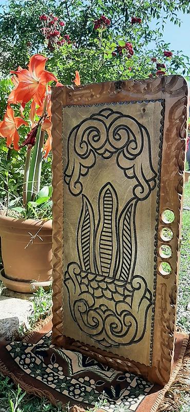 Nərdlər: Taxta oymalı nərd/şahmat/backgammon lövhəsi - Material: tam ağac — 14